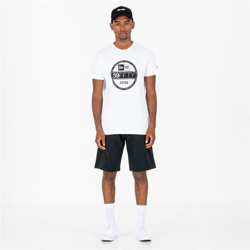 Men’s Short Sleeve T-Shirt New Era  Essential Visor Sticker White