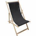 Chaise longue Jardin Prive Noir Géométrique 132 x 55 x 35 cm Bois de hêtre