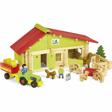 Action Figures Jeujura Wooden Farm 140 Pieces Playset