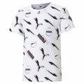 Child's Short Sleeve T-Shirt Puma AOP White