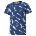 Child's Short Sleeve T-Shirt Puma AOP Dark blue