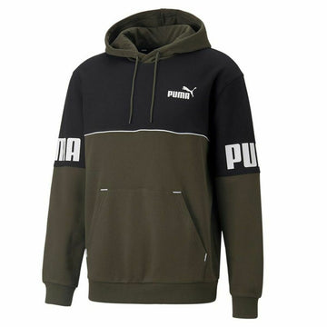 Men’s Hoodie Puma Power Colorblock Green Black