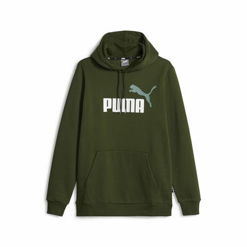 Men’s Hoodie Puma Ess+ 2 Col Big Logo Dark green