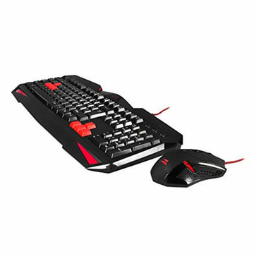 Keyboard and Mouse Tacens MCP1 Black Red Qwerty US