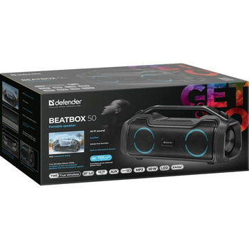 Portable Bluetooth Speakers Defender BeatBox 50 Black 50 W (1 Unit)