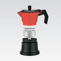 Italian Coffee Pot Feel Maestro MR-1657-3 Black Red Aluminium 150 ml 3 Cups