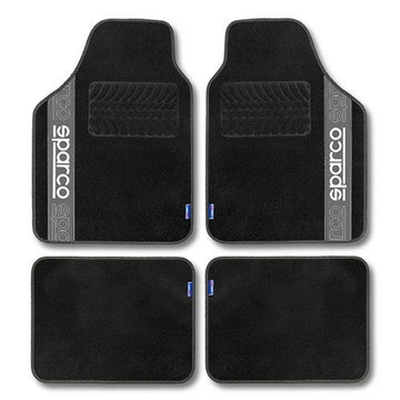 Car Floor Mat Set Sparco F510 Carpet Universal Black Grey 4 Pieces