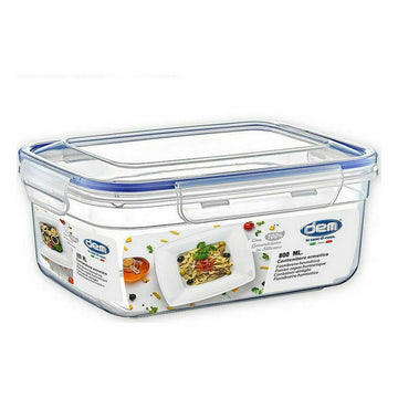 Hermetic Lunch Box Dem Rectangular 800 ml 17 x 13 x 8 cm (12 Units)