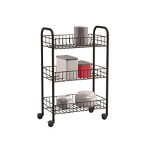 Kitchen Trolley Metaltex Siena Black 3 Shelves Cable (63 x 41 x 23 cm)