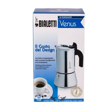 Italian Coffee Pot Bialetti New Venus Silver Stainless steel 240 ml 6 Cups