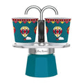 Italian Coffee Pot Bialetti Mini Express Winter Wonderland Turquoise Aluminium 2 Cups 0,9 l