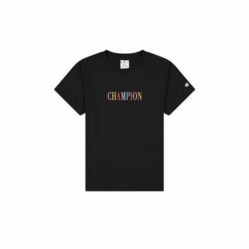 Women’s Short Sleeve T-Shirt Champion Crewneck Croptop Black