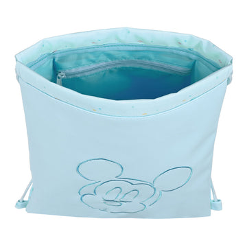 Sac à dos serré par des ficelles Mickey Mouse Baby Bleu clair 26 x 34 cm