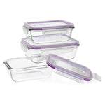 Set of lunch boxes Quid Frost (3 pcs) Transparent Glass 3 Pieces