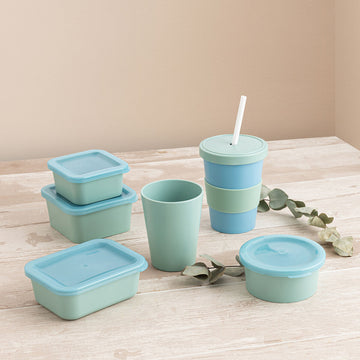 Square Lunch Box with Lid Quid Inspira 430 ml Blue Plastic (12 Units)