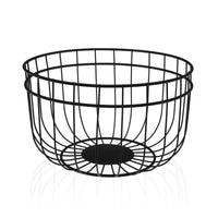 Fruit Bowl Versa Black Steel (25,5 x 15 x 25,5 cm)