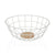 Fruit Bowl Versa White 28 x 12 x 28 cm Wood Rubber wood Steel Iron