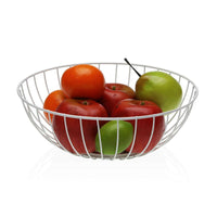 Fruit Bowl Versa Fish Metal Steel MDF Wood 28 x 10 x 28 cm