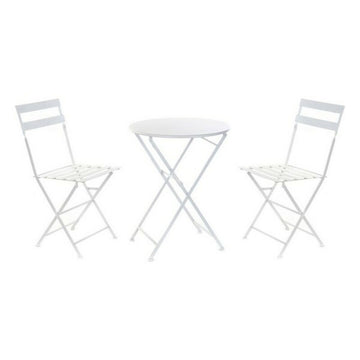 Table set with 2 chairs DKD Home Decor White 80 cm 60 x 60 x 70 cm (3 pcs)