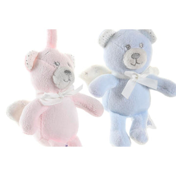 Fluffy toy DKD Home Decor Blue Pink Bear Star 13 x 6 x 40 cm (2 Units)