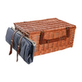 Basket DKD Home Decor Picnic Brown Navy Blue wicker (46 x 30 x 20 cm)