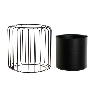 Planter DKD Home Decor Black Metal 26 x 26 x 26 cm