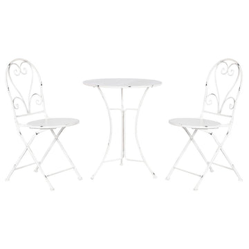 Table set with 2 chairs Home ESPRIT White 60 x 60 x 70 cm