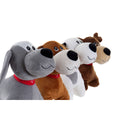 Fluffy toy Home ESPRIT White Brown Grey Polyester Dog 22 x 21 x 26 cm (4 Units)