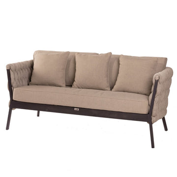 Garden sofa Rebecca Black Light brown Aluminium 176 x 83 x 74 cm