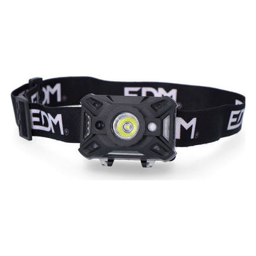 LED Head Torch EDM 36129 Cob 5 W 200 Lm Light sensor 7 Functions (3 Units)