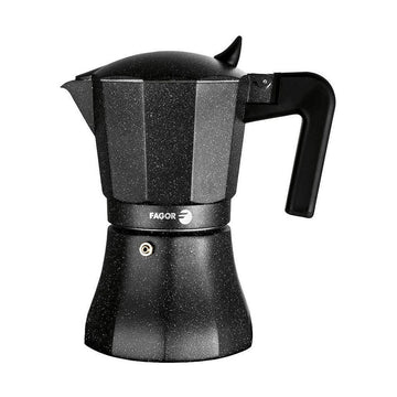 Italian Coffee Pot Fagor Tiramisu Black Aluminium 9 Cups