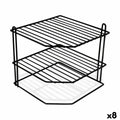 support pour assiettes Confortime Coin Noir 22 x 22 x 25 cm (8 Unités)