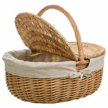 Picnic Basket Alexandra House Living wicker Willow wood 37 x 40 x 48 cm Natural