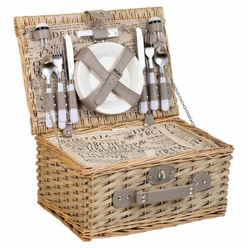 Picnic Basket Alexandra House Living Grey Natural wicker