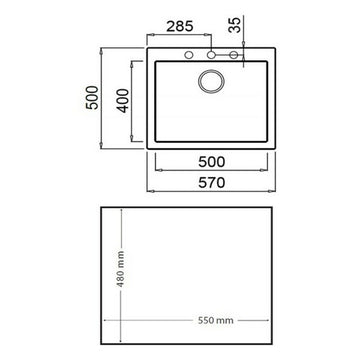 Einfachspülbecken Teka FORSQUARE 50 40 TG (60 cm)