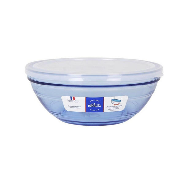 Round Lunch Box with Lid Duralex   Crystal Blue Ø 20,5 cm (4 Units)