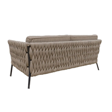 Garden sofa Rebecca Black Light brown Aluminium 206 x 83 x 74 cm