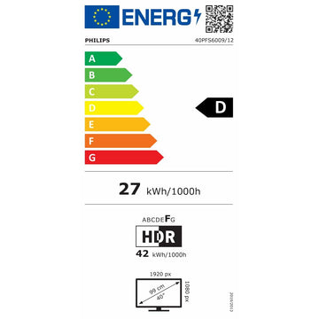 TV intelligente Philips 40PFS6009 Full HD 40" LED HDR