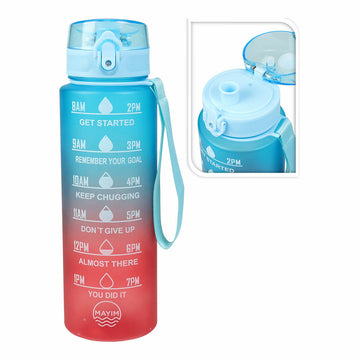 Water bottle EDM Blue Red Faded effect 1 L 8 x 8 x 26 cm Sporting