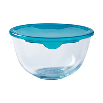 Round Lunch Box with Lid Pyrex Cook & Store Blue 15 x 15 x 8 cm 500 ml Silicone Glass (6 Units)