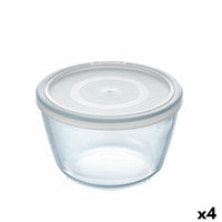 Round Lunch Box with Lid Pyrex Cook & Freeze 1,1 L 15 x 15 x 10 cm Transparent Silicone Glass (4 Units)