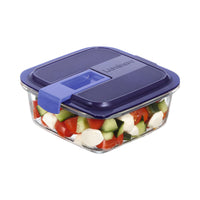 Hermetic Lunch Box Luminarc Easy Box Blue Glass (760 ml) (6 Units)