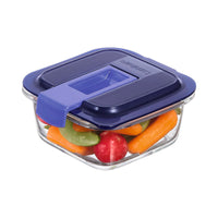 Hermetic Lunch Box Luminarc Easy Box Blue Glass (380 ml) (6 Units)