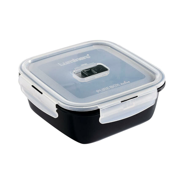 Hermetic Lunch Box Luminarc Pure Box Black 1,22 L Glass (6 Units)