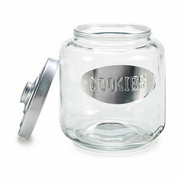 Biscuit jar Silver Metal 400 ml 19 x 22,5 x 19 cm (4 Units)