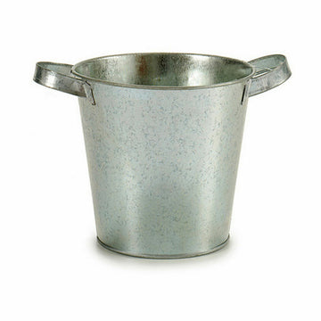 Planter Bucket Silver Zinc 20 x 14 x 16,2 cm (24 Units)