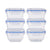 Ensemble de Boîtes à Lunch Hermétique Bleu Transparent Plastique 900 ml 14,5 x 8,5 x 14,5 cm (8 Unités)