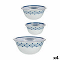 Set of bowls Stefanplast Tosca With lid Blue Plastic (4 Units)