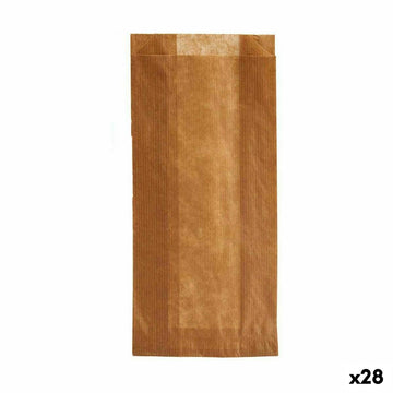 Ensemble de sacs alimentaires réutilisables Compostable 10 x 34 cm Marron Cellulose (28 Unités)