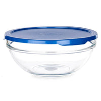 Round Lunch Box with Lid Chefs Blue 1,7 L 20,5 x 9 x 20,5 cm (4 Units)